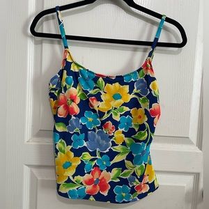 Vintage Floral Gabar Swim Tank Top